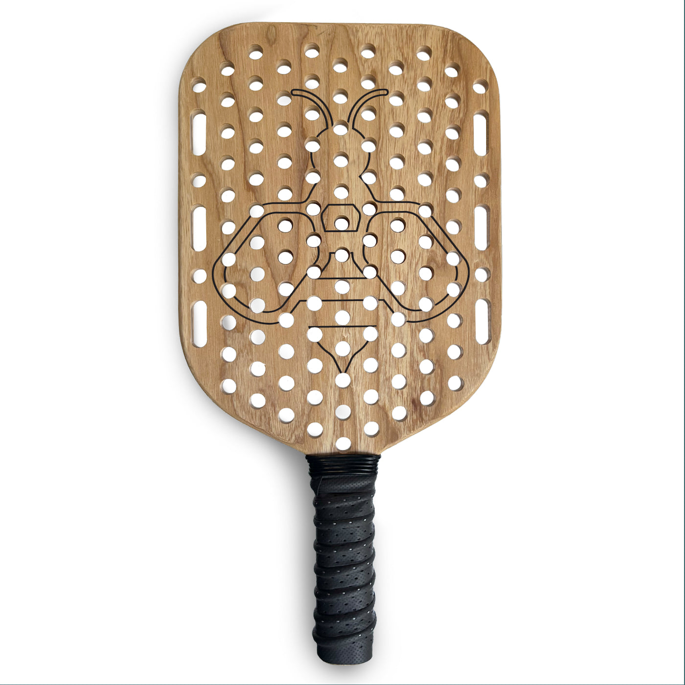 Bee Quiet "Stinger" noise reducing hardwood wooden pickleball paddle with black grip tape - the quietest pickleball paddle on the court
